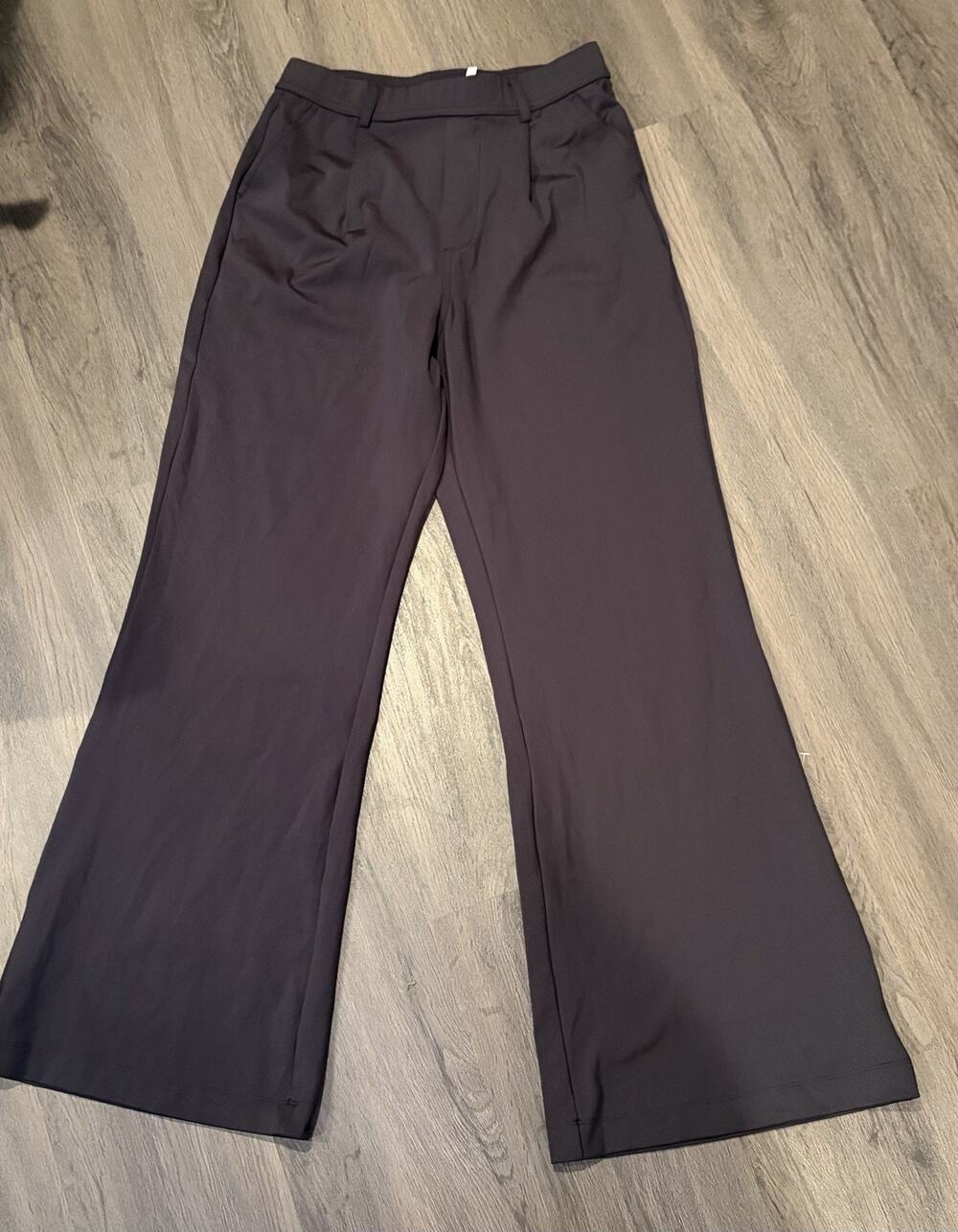 Halara Women’s Black Wide-Leg Pleated Pull On Stretch Dress Pants Size S